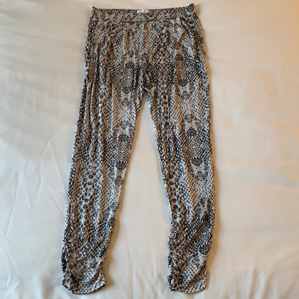 Parker Snake Print Ruched Ankle Pants